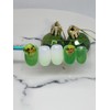 Green Tea Handmade Nail Tips - Short Straight Coffin /
