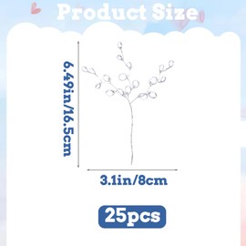 25 PCS Artificial Bouquets with Acrylic Bead, Acrylic Crystal Flower Branches Glitter Floral AcrylicPicks Arrangement Artificial Flowers Crystal AcrylicOrnament for Wedding Christmas Home Decortaion