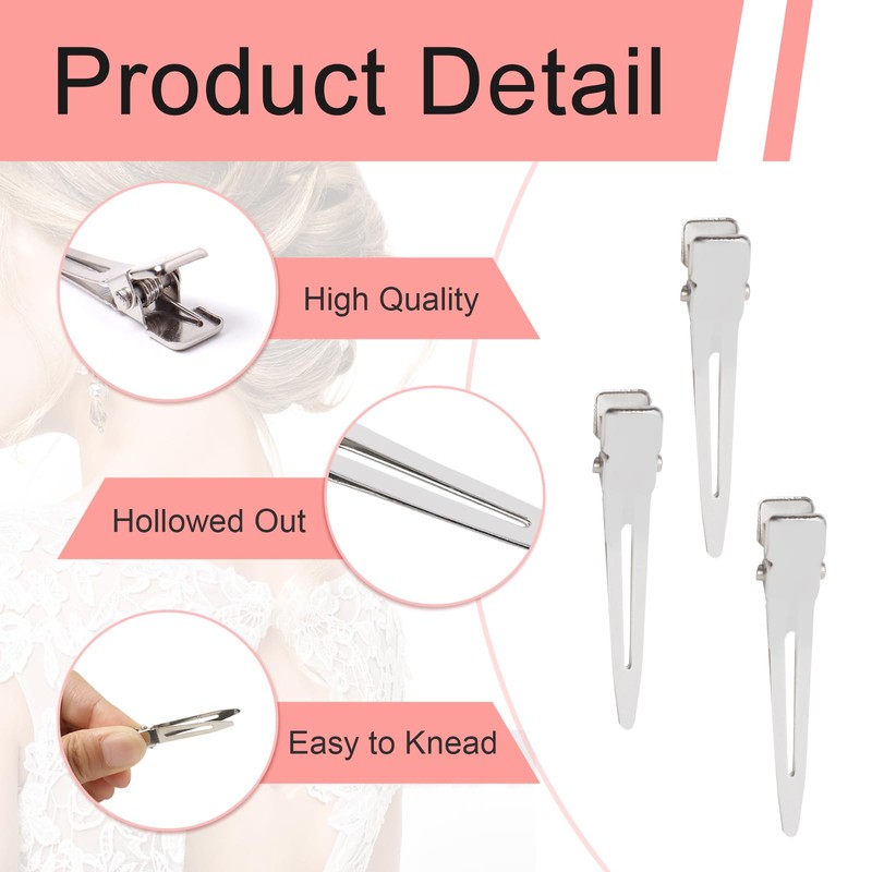 SBYURE 100 Pack 1.77 Inch Single Prong Pin Curl Duckbill