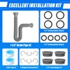 Cinsda 1-1/2" & 1-1/4" P-trap with Adapter, Flexible Sink Drain