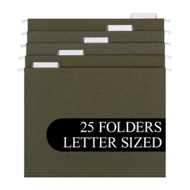 Island Hanging File Folder 1/5 Cut, Letter Size, Standard Green, 25 Count (372 1/5)