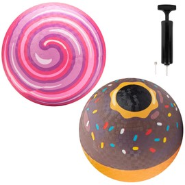 SCS Direct Gaga Ball Xtreme - Paquete de 2 bolas de 21,5 cm con bomba de aire, bolas de goma duraderas para kickball, Dodge Ball, balonmano, cuatro cuadrados, campamento, juegos de fiesta para niños