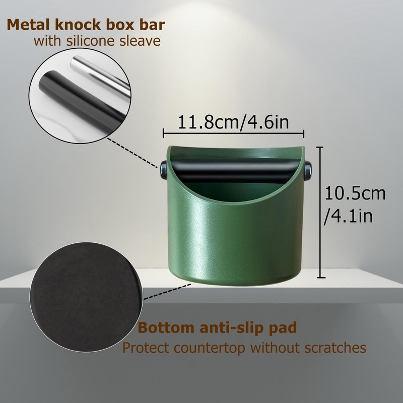 CHDEXU Coffee Knock Box, Coffee Grounds Knock Box Green, Espresso