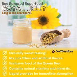 FWS Royal Jelly Bee Powered Superfood, Natural Vitamins, Minerals, Antioxidants, Organic, Food of The Emperors, Nutrient-Rich Supplement, Non-GMO, Supports Well-Being and Skin Health