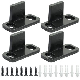 Floor Guide Sliding Door Clip Sliding Door Guide Wall Guide - Adjustable Plastic Floor Roller Guide for Glass Sliding Door Cabinet Door Barn Doors Wooden Door Barn Door, Black, Pack of 4