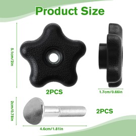 2 Sets Handle Knob and Screw Bolt Kit Compatile with Toro Lawn Mowers & Snow Blowers, 92-2260, 106-4161, 107-3844, 117-5976 Replacement Parts for Most Models