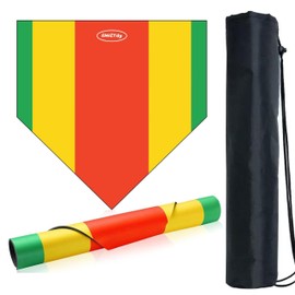BWZYdy Baseball Home Plate - 17" Tri-Color Blended Rubber Mat for Pitching & Hitting Practice, Softball Training | 0.6lbs Lightweight, Portable Design with Carry Bag, All-Weather Baseball Bases