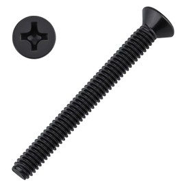 #8-32 x 2 Machine Screws, Phillips Flat Head, 304 Stainless Steel 18-8, Black Coated, Countersunk Screws for Computer Case, Electronics, DIY, 50 PCS