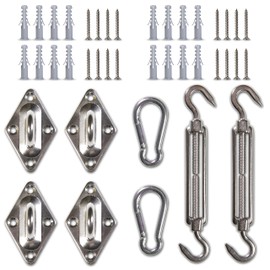 ShadeMart 6 Inch Stainless Steel Hardware Kit Only for Rectangle Or Square Sun Shade Sail Cannopy (Hardware Kit Only)