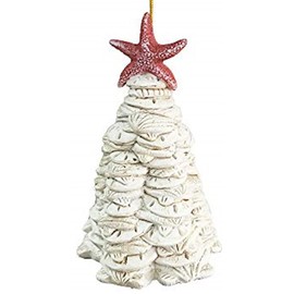 The Bridge Sea Shells & Sand Dollars Christmas Tree Ornament - Coastal Seashell Tree Ornament - Beach House Christmas Decor