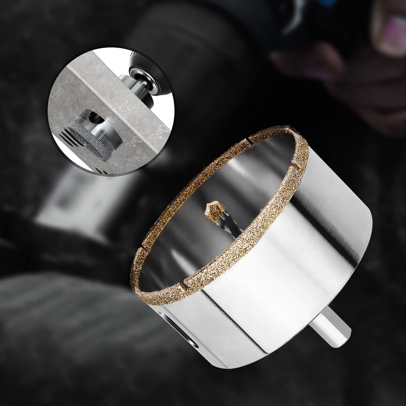4-1/8"(105mm) Diamond Hole Saw, Glass Hole Saw with Guiding Drill