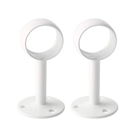2 pieces of 32mm diameter curtain rod shower curtain wardrobe rod frame pipe flange, ceiling curtain hook, closet rod bracket, white surface treatment