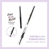 Music Flower Eyebrow Pencil,Portable 3 in 1 Eyebrow Shaping Enhancing