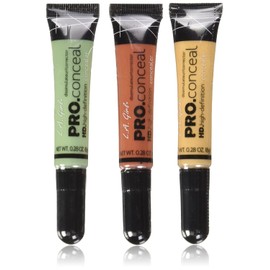 L.A. Girl Pro Conceal Set Orange, Yellow, Green Correctors, Pack of 3 (Bundle GC990+GC991+GC992-B)