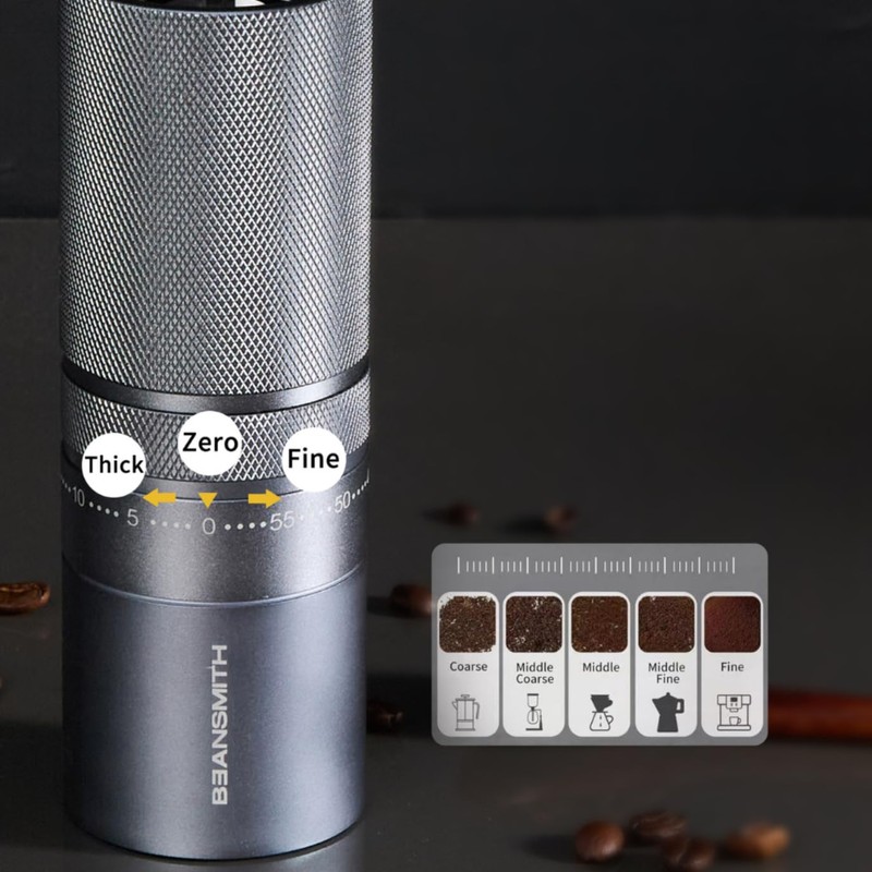 BEANSMITH M1 Manual Coffee Grinder – 7 Star Stainless Steel