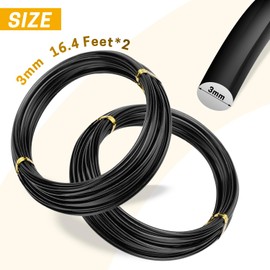 ZELARMAN 32.8 Feet Black Aluminum Craft Wire 3 mm Thickness Bendable Metal Craft Wire DIY Crafts Making