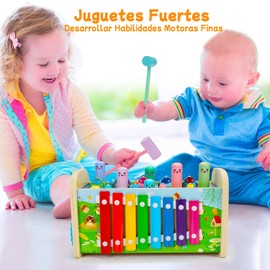 Juguetes Montessori 7 en 1para Niños, Juguetes Educativos, Juguetes Sensoriales, Juguetes para Martillar Multifuncional, Regalo Divertido para Niños y Niñas de 3+ Años