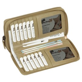 Luxury Leather Women's Purse Purse XXXL with Zip 19 cm Various Colours, sand, Modern