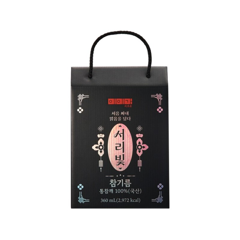 이이가 서리빛 참기름180ml + 180ml(국산 통깨 100%) Iiga Frosty Light
