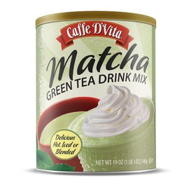 Caffe DVita Mezcla Para Bebida De Té Verde Matcha - Té Verde Matcha Japonés En Polvo, Sin Gluten, Bajo En Grasa, Sin Colesterol, Sin Aceites...       