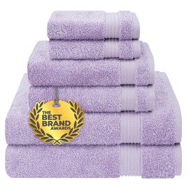 Cotton Paradise 6 Piece Towel Set, 100% Cotton Soft Absorbent Turkish Towels for Bathroom, 2 Bath Towels 2 Hand Towels 2 Washcloths, Lilac Towel Set
