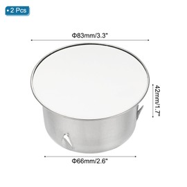 PATIKIL Chimney Hole Cap, 2 Pcs 83mm(3.3 Inch) Adjustable Round Stainless Steel Flue Hole Cover Stove Pipe Cap Pipe Cover for Kitchen Balcony Sewer, Silver Tone