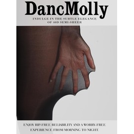 DancMolly Women's 40D Semi-Sheer High Waist Tights, Rip-Resistant Pantyhose with Unmatched Durability, Strong T-Crotch and Reinforced Toes Design, Black-M