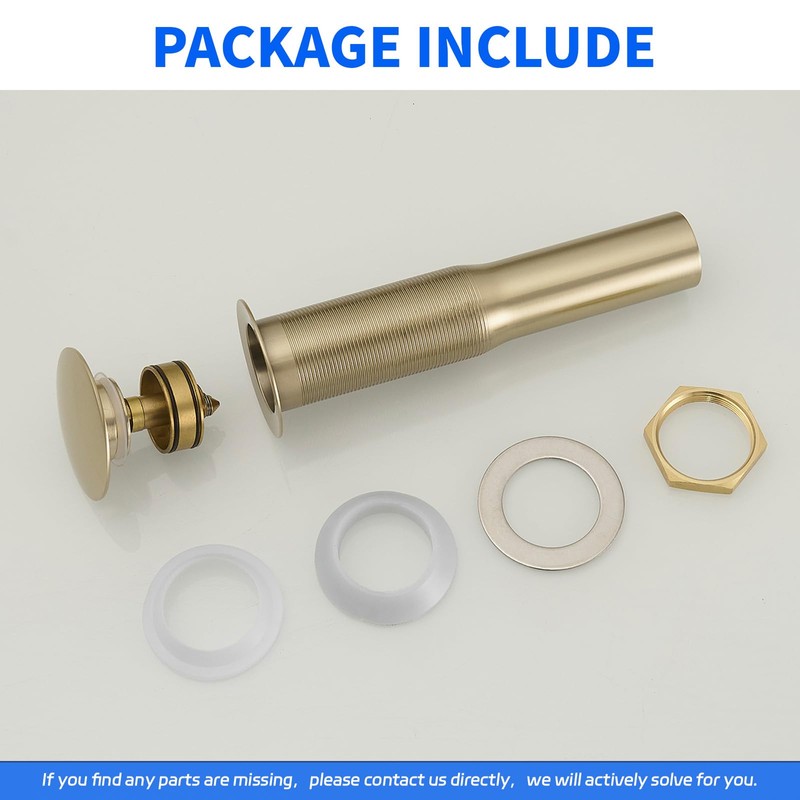 BWE Bathroom Vessel Sink Drain Stopper with Overflow One Piece
