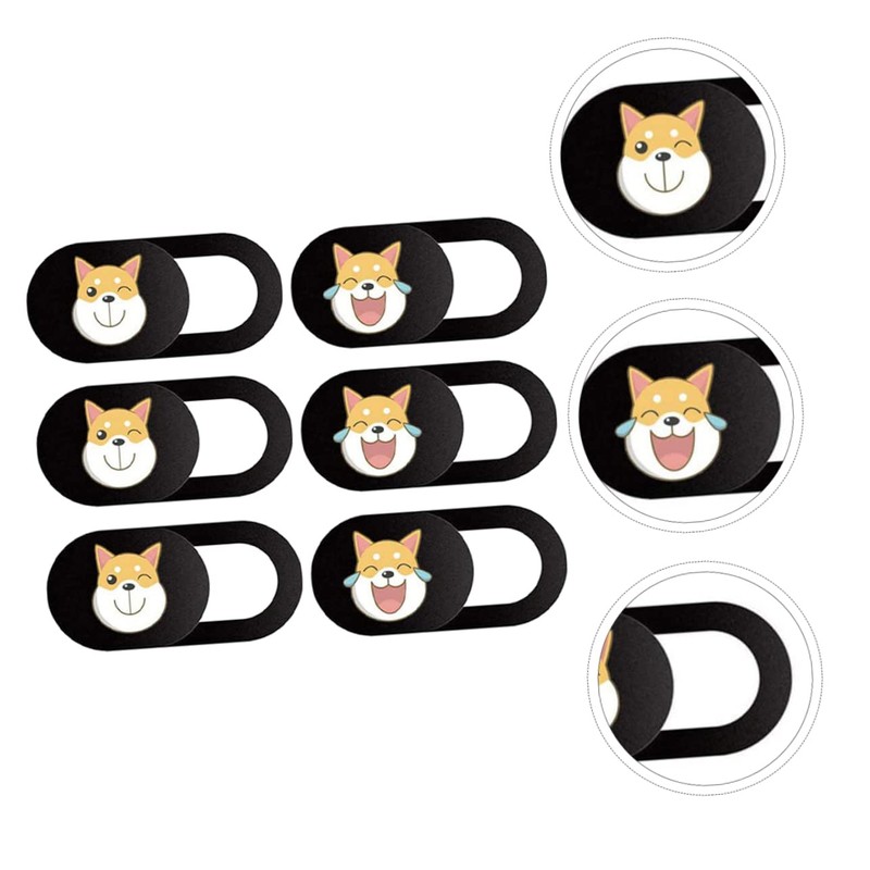 Mobestech 6pcs Webcam Cover Slide Web Cover Dog Pattern Easy