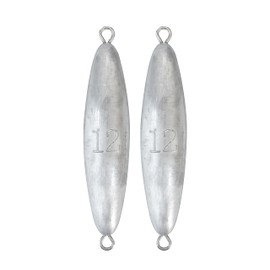 BLUEWING 12oz Torpedo Sinker Through Wire Fishing Weight Sinkers Saltwater Bullet Lead Fishing Sinkers Double Ringed One Piece Wire Trolling Weight Sinker