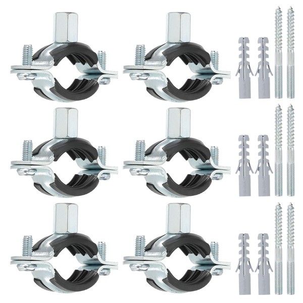 PATIKIL 0.9"-1.1"/23-28mm Split Ring Pipe Hanger, 6 Pcs Heavy Duty