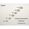 External Tooth Lock Washers A2 Stainless Steel M10, 10.5mm Inner