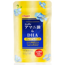 アマニ油＆DHA プレミアムリッチ 132粒（約33日分）パウチタイプ