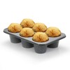 Monfish Jumbo Deep Muffin Pan 6 Cup Carbon Steel Gray