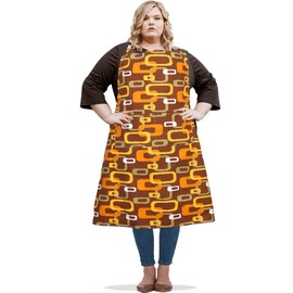 SANFERGE Ladies Plus Size Canvas Apron with 2 Pockets 39 x 96.5 cm Extra Large XXL Aprons Sunflower, Yellow (sunflower)