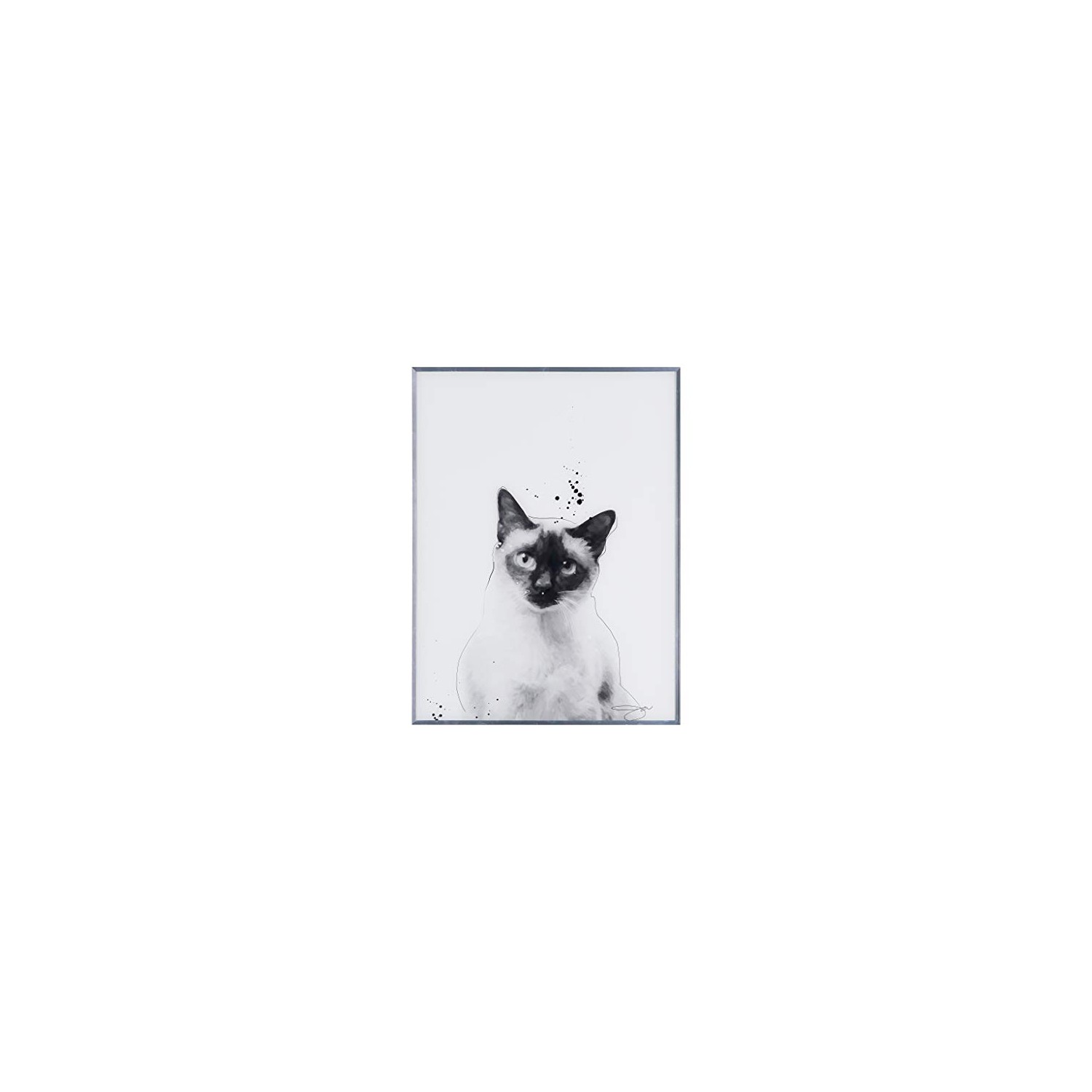 Empire Art Direct Siamese Black and White Pet Cat Wall Art, Glass ...