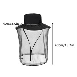 Nwvuop Mosquito Net Hat Midge Head Net Hat with Removable Net, Wide Brim Sun Protection Hat for Fishing Hiking Gardening Camping(Black)