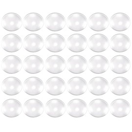 50Pcs 25mm/1inch Diameter Round Clear Glass Cabochons Transparent Flat Back Dome Tiles Imitation Gems for Photo Pendant DIY Craft Jewelry Making