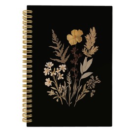 CUANFDDSF Vintage Floral Moody Botanical Notebook, Dark Academia Journal Notebooks, Office Supplies, Rustic Flowers Cottagecore Hardcover Spiral Notebook 5.5x8.3 Inch