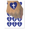 Cross in Heart Christian Temporary Tattoo Water Resistant Fake Body
