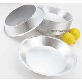 9" Heavy Duty Foil Pie Pans- 1 1/2" Deep- Disposable or Reusable #509 (10)