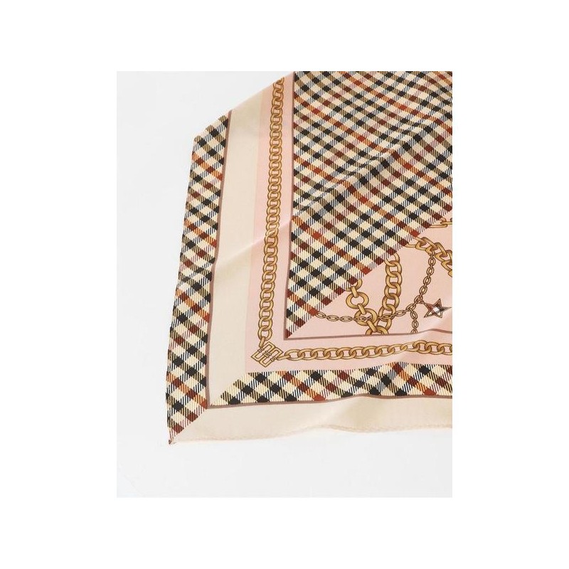 Daks (신세계강남점)DCSC3E825 SILK100%베이지 체인프린트 쁘띠 삼각스카프링 세트 DCSC3E825 100% Silk