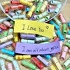BIIVSOV Capsule Letters Message, 100Pcs Lovely Mini Pill Shaped Message