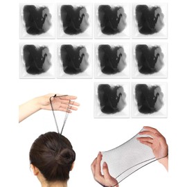Whilissmsy 10 Pcs Hair Nets,Invisible Ballet Hair Nets for Buns Kids,Elastic Edge(Black)