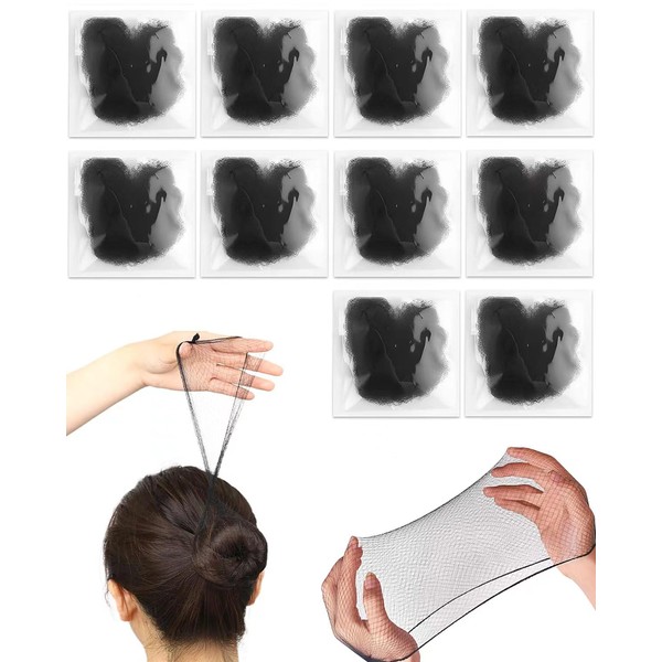 Whilissmsy 10 Pcs Hair Nets,Invisible Ballet Hair Nets for Buns