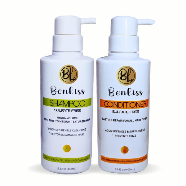 Benliss Shampoo and Conditioner Set With Argan and Macadamia Oil-