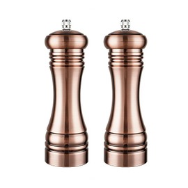 CRrrrJIC Salt and Pepper Mill Set, Food Grade ABS Bronzing Plating Retro Style Manual Adjustable Salt and Pepper Mill, Adjustable Thickness, Suitable For Kitchen(Salt & Pepper Grinder)