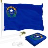 UD_G128 Combo Pack: 6 Ft Tangle Free Spinning Flagpole (White)