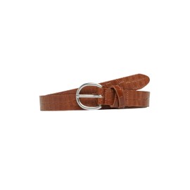 s.Oliver Crocodile Effect Leather Belt, cinnamon