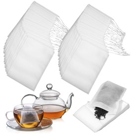 800 Pcs 4x6 Inch Disposable Tea Filter Bags with Drawstring, for Loose Leaf Tea, Cold Brew Coffee, Ice Teas, Spices, No Mess Home Brewing, White